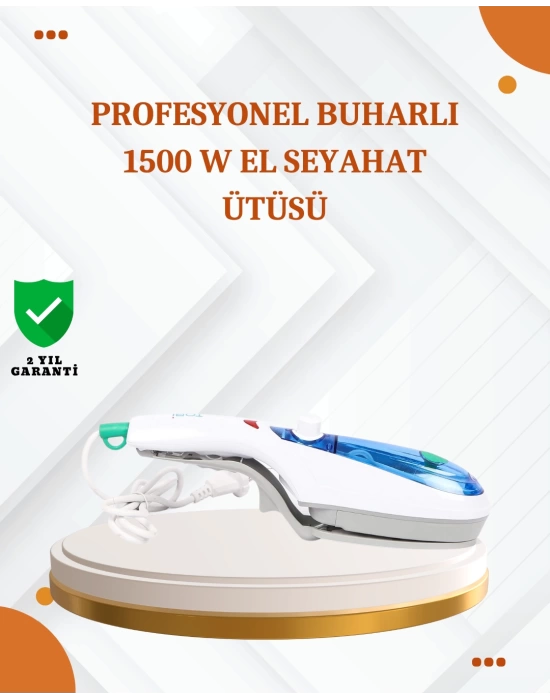 1500W Taşınabilir Buharlı Ütü | Tüm Kumaşlara Uygun, Aksesuar Setli, Kompakt Tasarım