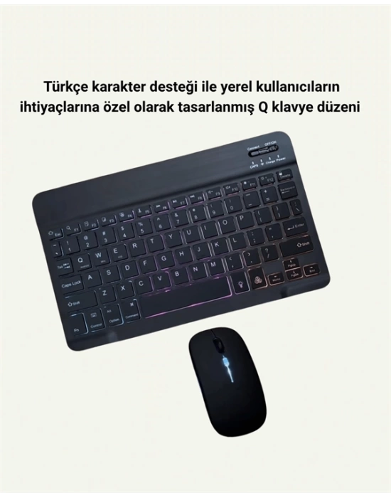 Türkçe Q Klavye Düzenli RGB Kablosuz Klavye Mouse Set