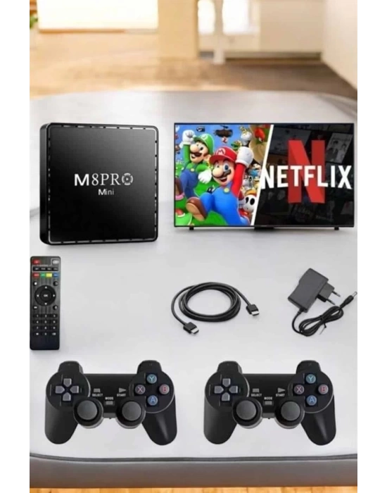 TV Box Çift Oyun Kollu 10000 Oyunlu Atari