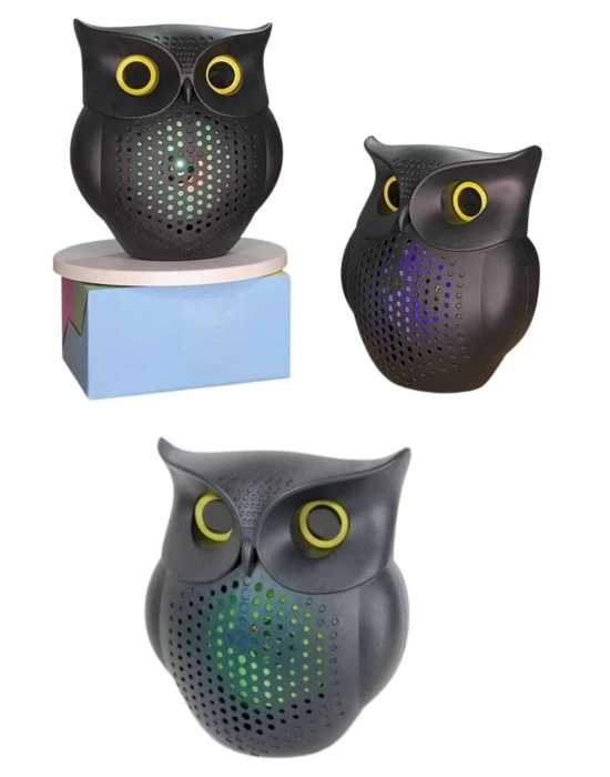 TWS Bluetooth Hoparlör Baykuş Tasarımlı Taşınabilir RGB Işıklı Uzun Pil Ömrü