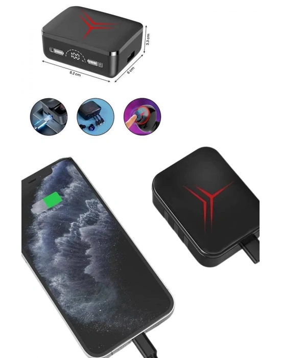 Tws Powerbank Kutulu Dijital Göstergeli Bluetooth Kulaklık Kablosuz Kulakiçi Kulaklık