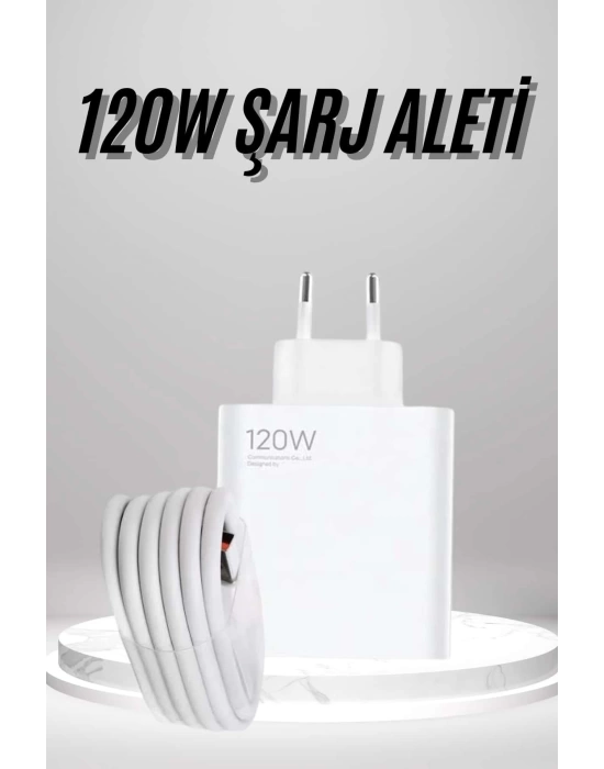 Type C Yüksek Hızlı Şarj Aleti Beyaz 120W Ultra Uzun Ömürlü