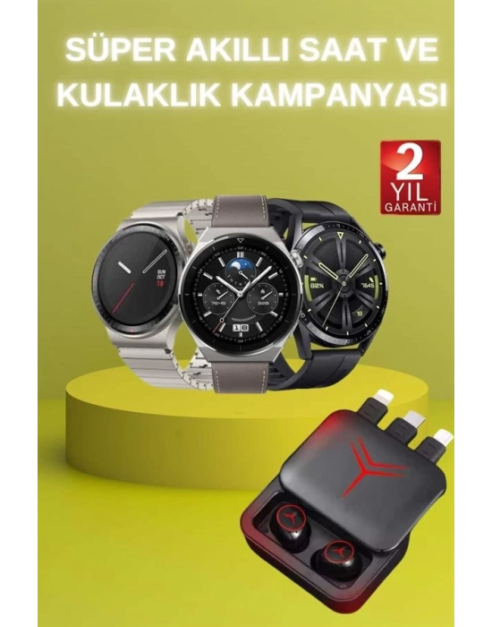 Ucuz Kaliteli Akıllı Saat ve Powerbank Bluetooth Kulaklık 5.1 Stereo ANC Özelliği