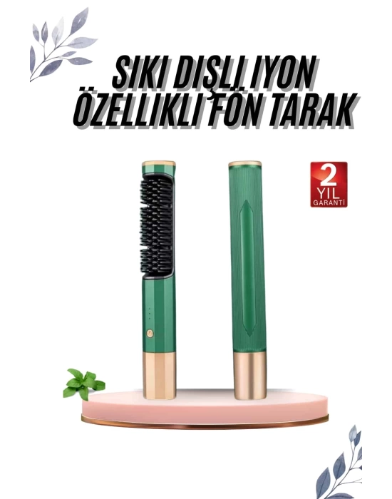 Üflemeli Saç Düzleştirici Fön Tarak Yüksek Isı Ayarlı İyon Özellikli