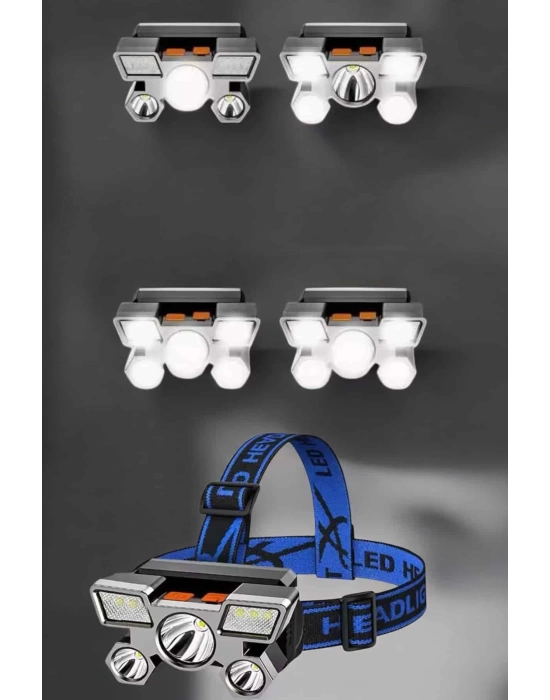 Ultra Güçlü Led Işık Şarjlı Kafa Lambası Balıkçı Lambası Kafa Feneri