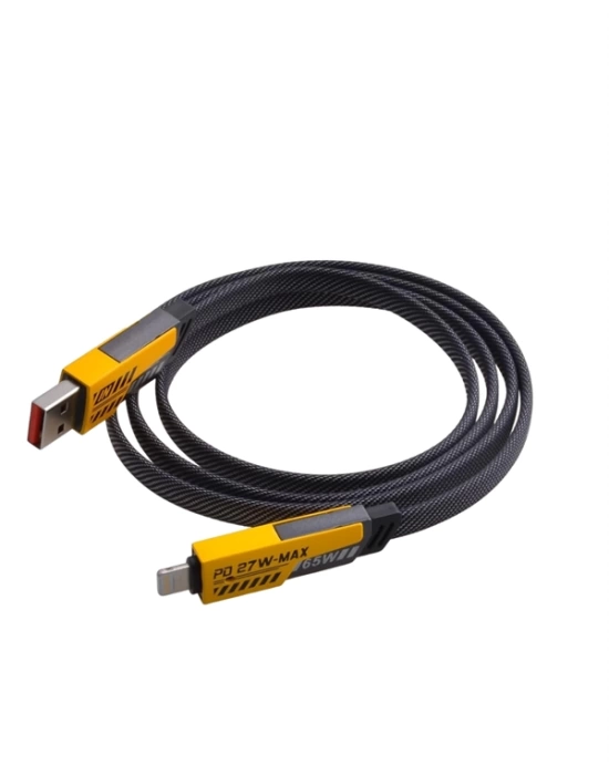 USB-C ve Lightning Uyumlu 4ü 1 Arada Kablo – 65W Hızlı Şarj, Örgülü Dayanıklı Yapı