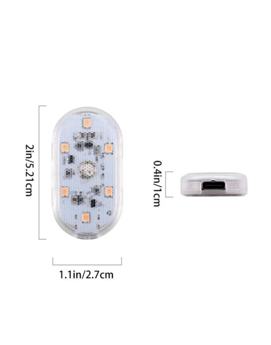 USB Şarjlı, 3 Saat Kesintisiz Çalışan Araba Atmosfer Işıkları