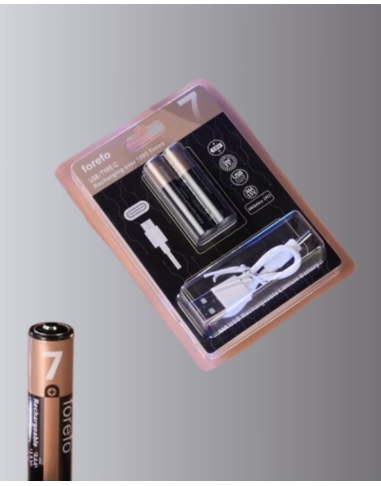 USB Type-C Şarjlı AAA Lityum Pil | 1.5V Sabit Voltaj, 1000+ Şarj Döngüsü ile Uzun Ömür