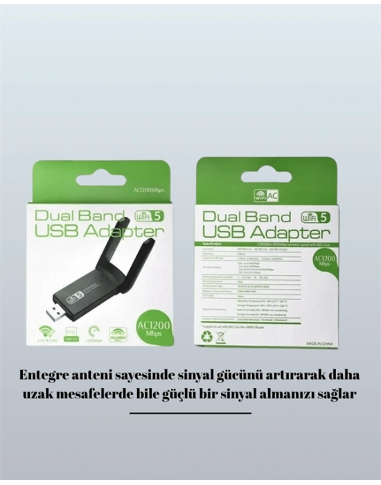 USB WiFi Adaptör – 1200 Mbps Hız