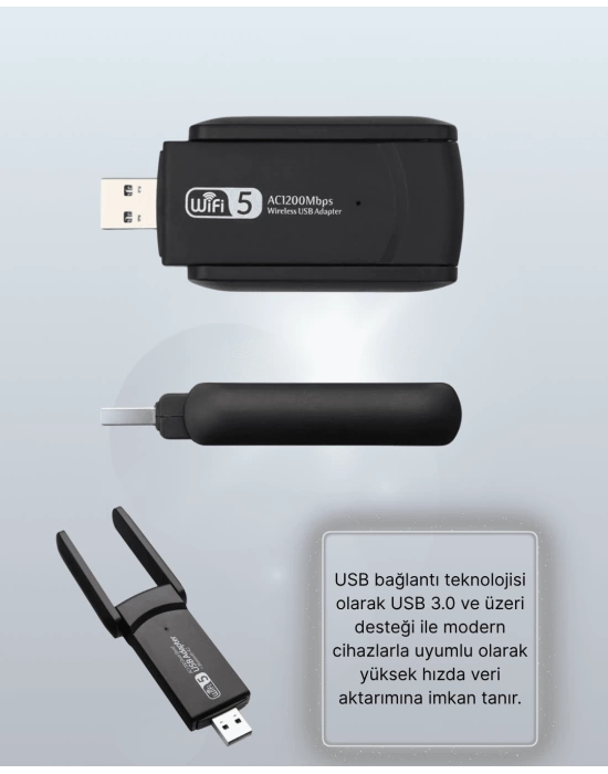 USB WiFi Adaptör – 1200 Mbps Hız