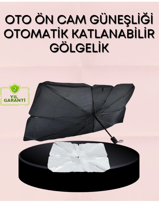 UV Korumalı Şemsiye Tipi Oto Güneşliği - Geniş Araç Uyumu