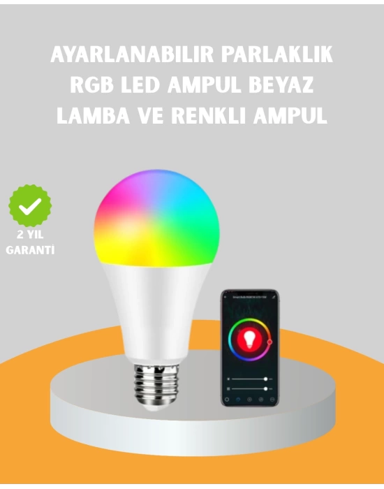 Uzaktan Kumandalı Akıllı LED Ampul, Enerji Tasarruflu