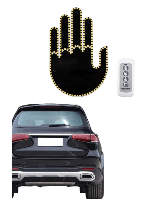 Uzaktan Kumandalı El Orta Parmak Led Araç Camına Özel