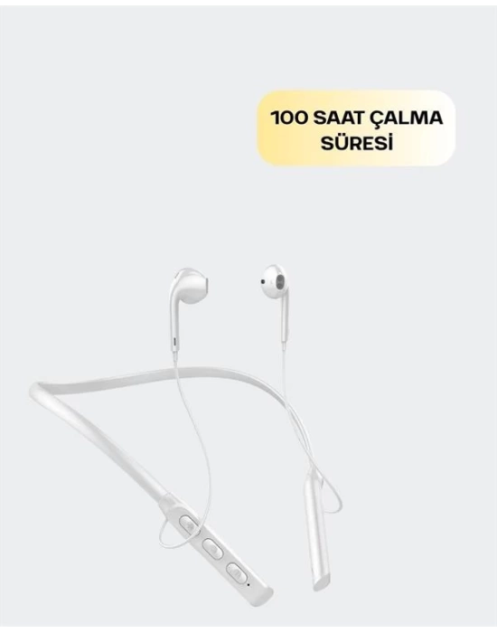 Uzun Pil Ömürlü Kablosuz Kulaklık – Boyun Askılı, 100 Saat Kullanım