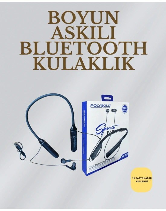 Uzun Süreli Kullanım İçin  – Kablosuz Boyun Bantlı Kulaklık, 50 Saat Batarya