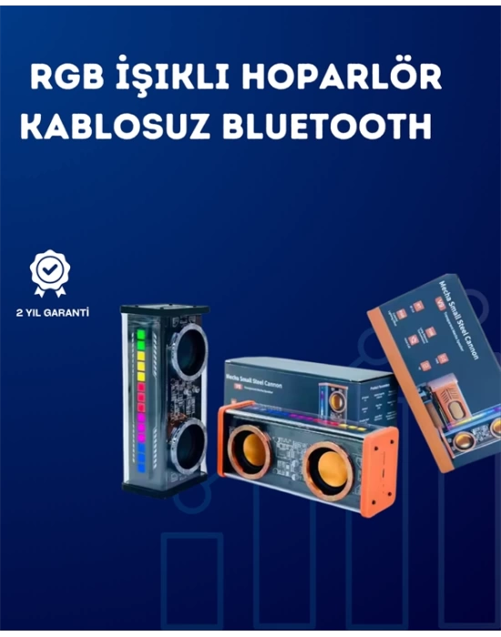 V9 10W TWS Stereo Hoparlör – Renkli Işık ve Uzun Pil
