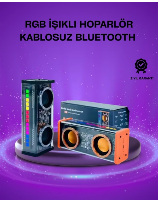 V9 Kablosuz Bluetooth Hoparlör – Canlı Renkli Işık ve Uzun Pil