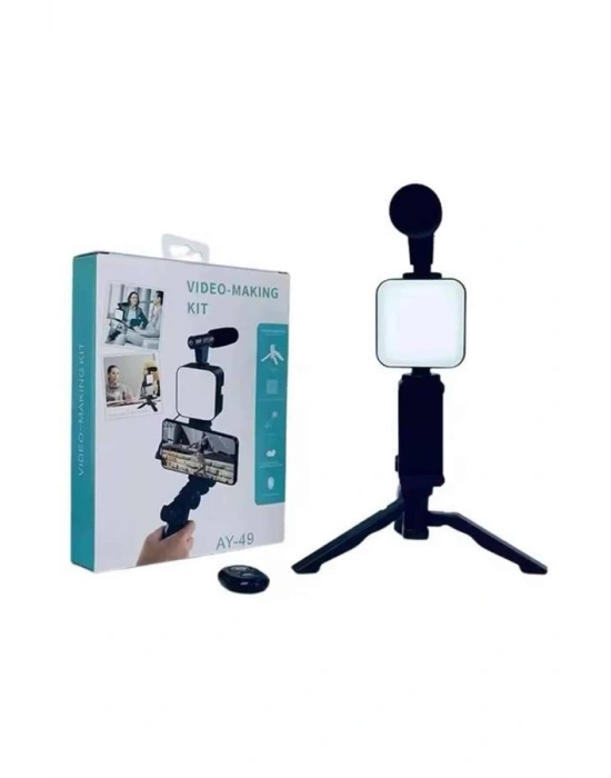 Video Making Kit Telefon Tutucu Vlog Video Mini Led Işıklı