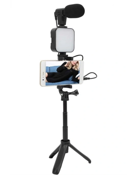 Video Making Kit Telefon Tutucu Vlog Video Mini Led Işıklı