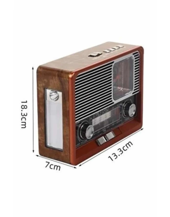 Vintage Nostaljik Radyo AUX USB SD Kart Girişli Şarjlı Bluetooth Bağlantılı