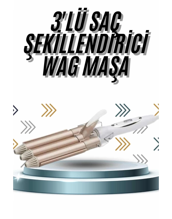Wag Maşa Profesyonel Saç Şekillendirici İyon Özellikli Isı Kademeli