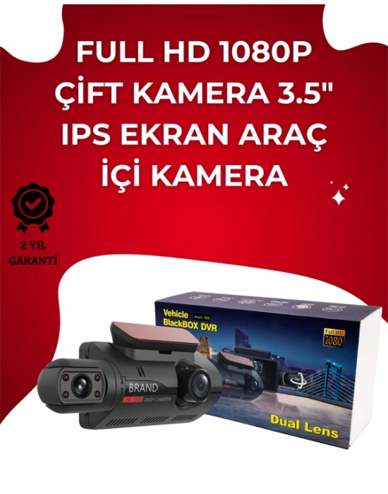 WiFi Bağlantılı 3 İnç Araç Kamerası – Yüksek Çözünürlüklü Ön ve İç Kamera
