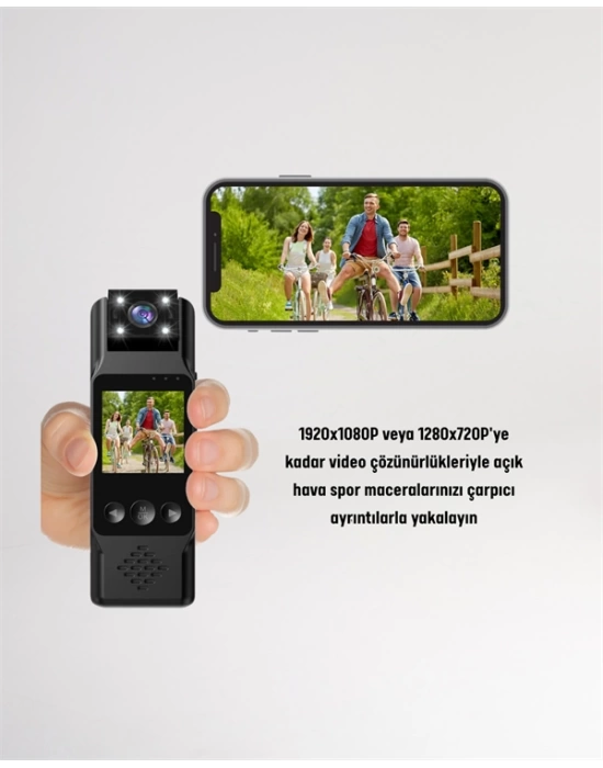 WiFi ile Uzaktan Erişimli Mini Kamera – 1200mAh Batarya, 1080P Video Çekimi