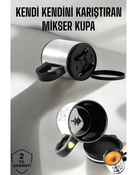 Yazılı Mug Kupa Karıştırıcı Özelliği Ve Paslanmaz Çelik