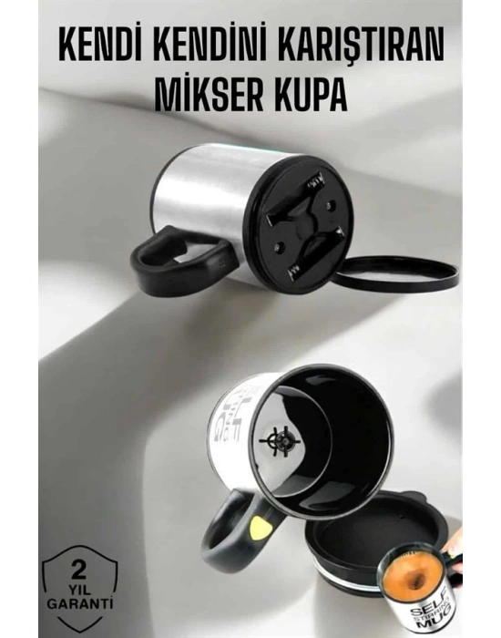 Yazılı Mug Kupa Karıştırıcı Özelliği Ve Paslanmaz Çelik
