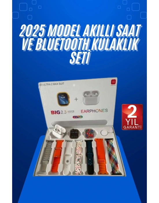 Yeni Nesil 7 Kordonlu Arama Bildirim Özellikli Kulaklık Hediyeli Akıllı Saat