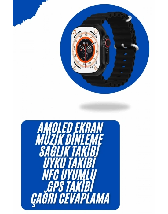 Yeni Nesil Akıllı Kol Saati Nabız Ölçer GPS Uyumlu 49 MM Kasa