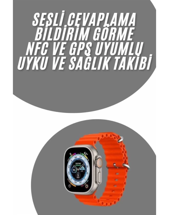 yeni nesil Akıllı Saat Android ve İOS Uyumlu 49 MM NFC Özelliği GPS Takibi