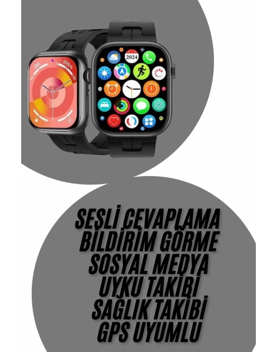 Yeni Nesil Akıllı Saat Çağrı Cevaplama Müzik Dinleme Plastik Kordon Mesaj Bildirimleri