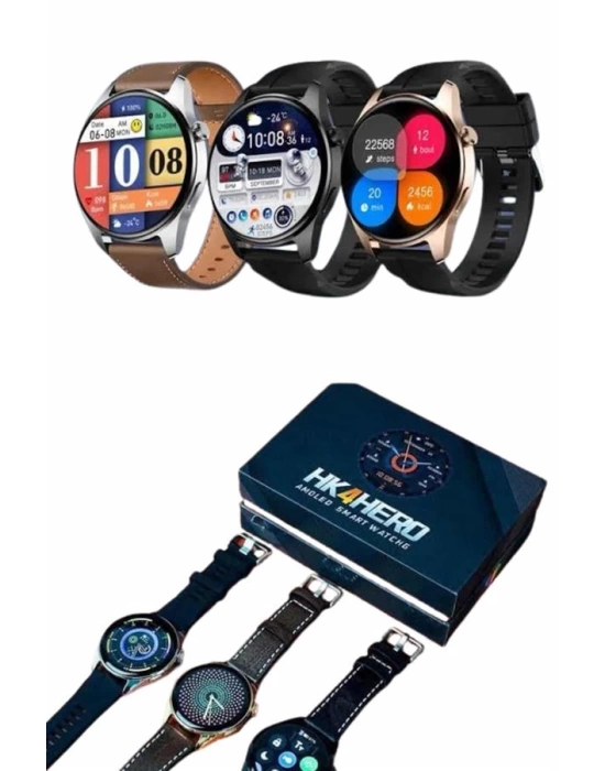Yeni Nesil Akıllı Saat Çift Kordonlu 1.5 Inç Yuvarlak Ekran GPS ve NFC Uyumlu