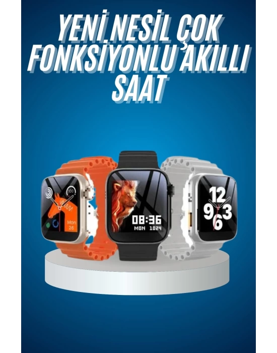 Yeni Nesil Akıllı Saat Müzik Dinleme Bildirim Görme Sesli Asistan Desteği