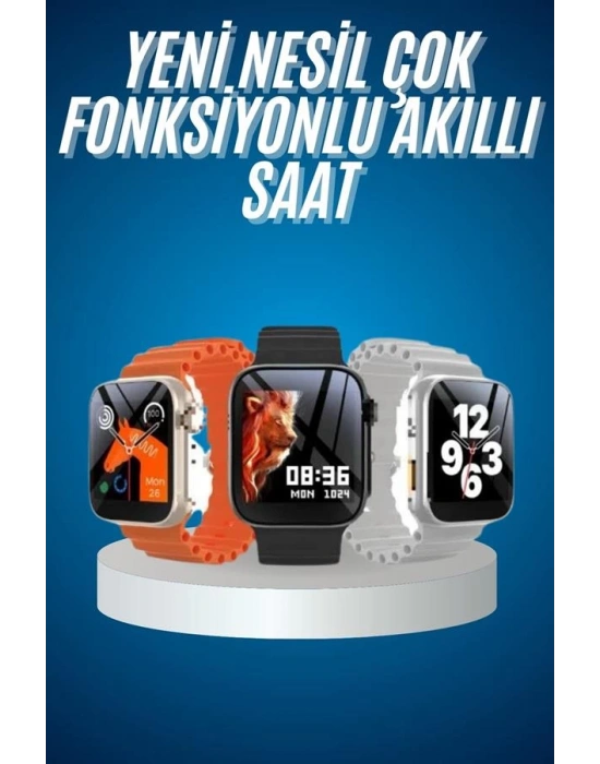 Yeni Nesil Akıllı Saat Müzik Dinleme Bildirim Görme Sesli Asistan Desteği