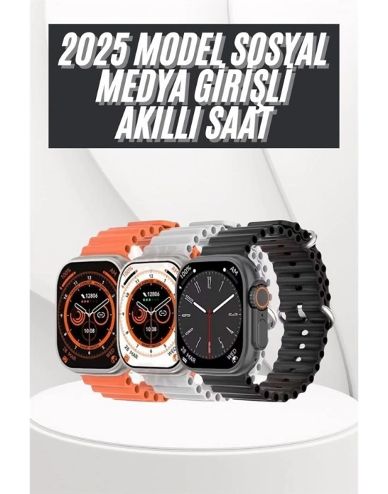 Yeni Nesil Akıllı Saat Uyku ve Sağlık Takibi Titeşimli Sesli Arama Mesaj ve Bildirim Görme