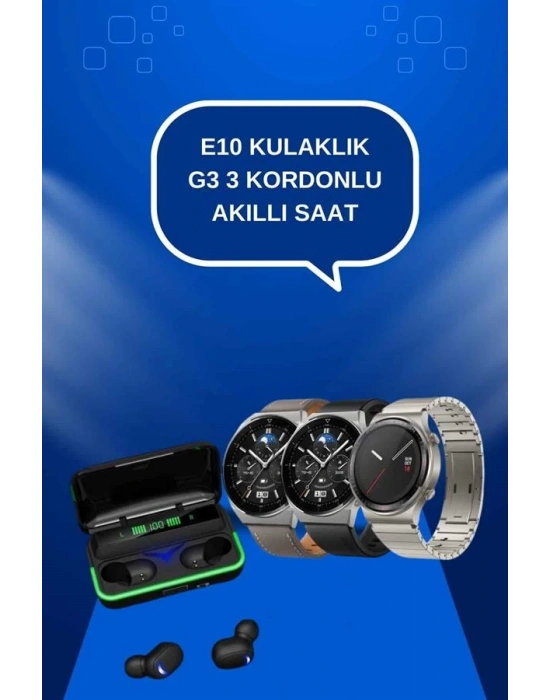 Yeni Nesil Akıllı Saat Ve Bluetooth Kulaklık Titreşim Bildirimleri Uyku Takibi