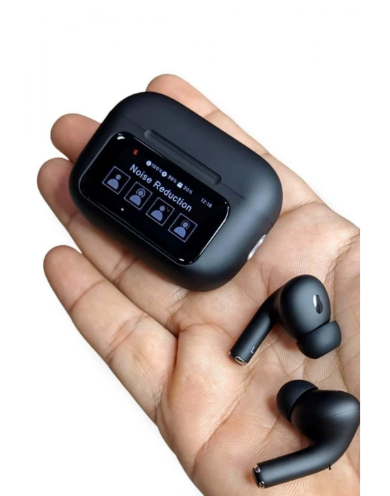 Yeni Nesil ANC Özellikli Çağrı Cevaplayan Dokunmatik Ekranlı Bluetooth Kulaklık Siyah