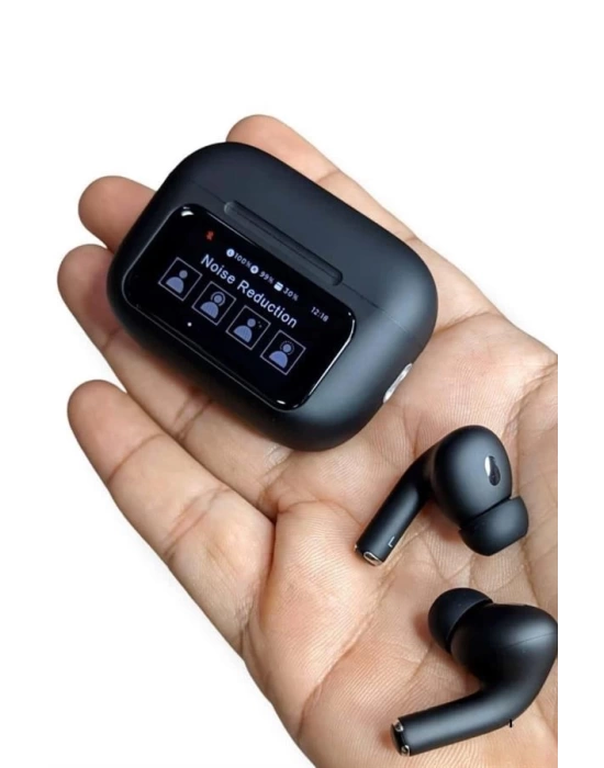 Yeni Nesil ANC Özellikli Çağrı Cevaplayan Dokunmatik Ekranlı Bluetooth Kulaklık Siyah
