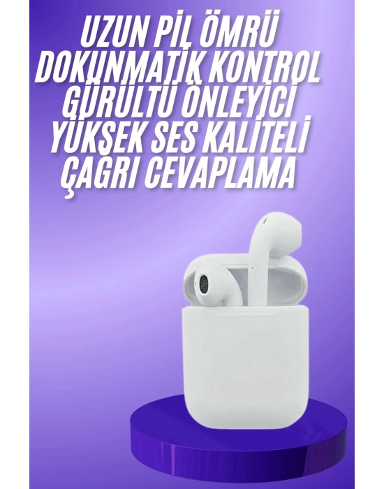 Yeni Nesil Beyaz TWS Bluetooth Kulaklık Android ve İOS Uyumlu Kablosuz Kulaklık