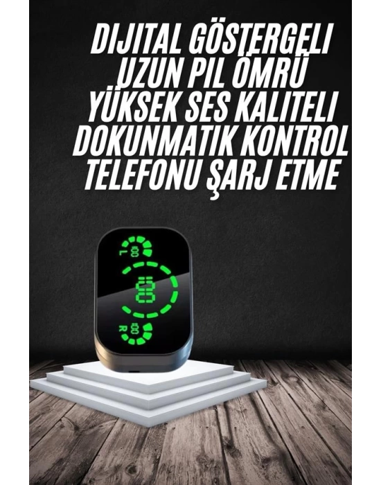Yeni Nesil Bluetooth Kulaklık Çağrı Cevaplayabilen Dijital Göstergeli Powerbankli
