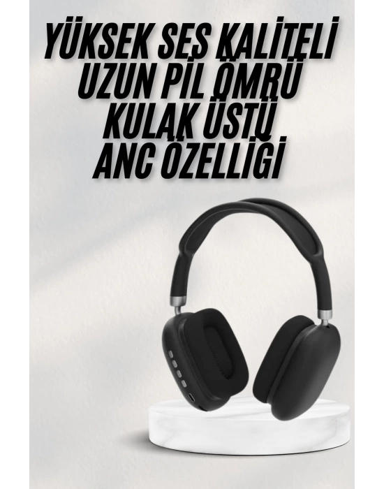 Yeni Nesil Bluetooth Kulaklık Kulak Üstü ANC Özelliği Yüksek Ses Kaliteli