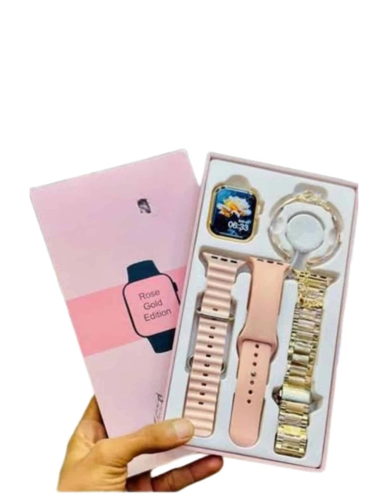 Yeni Nesil Kadın Akıllı Saat Rose Gold Android ve İos Uyumlu