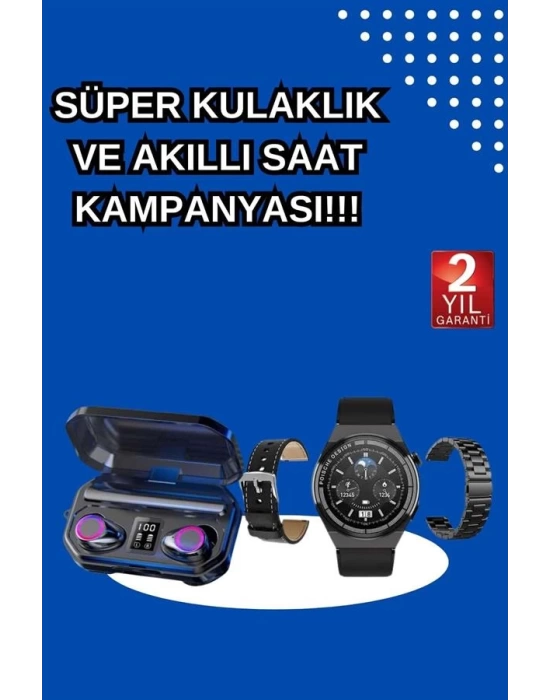 Yeni Nesil Kampanyası Bluetooth Bağlantılı Akıllı Saat ve Kablosuz Kulaklık Dijital Göstergeli
