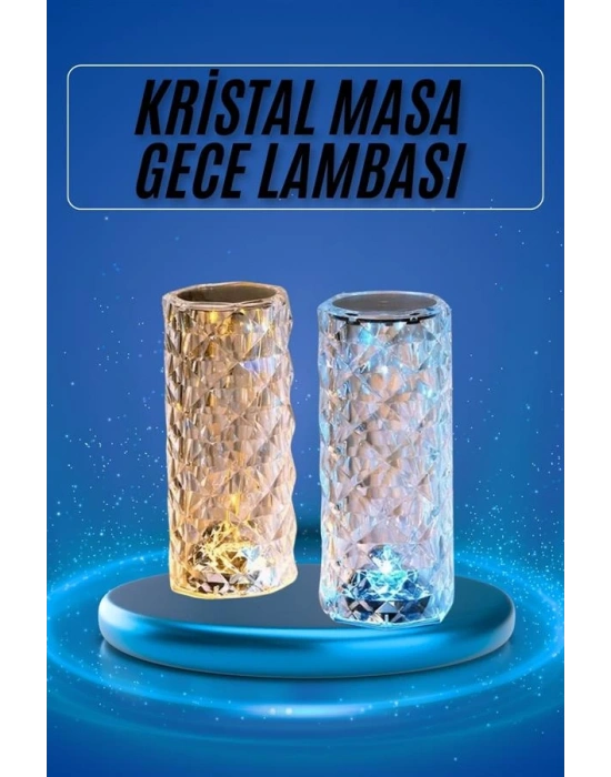 Yeni Nesil Modern Kristal Masa ve Gece Lambası Dokunmatik Renk Değiştirebilen