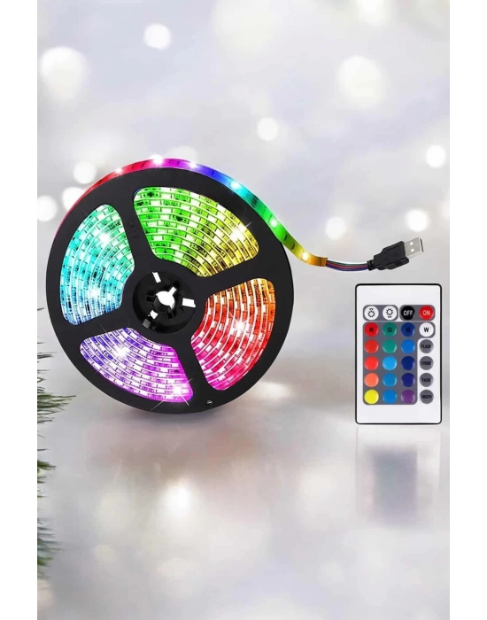 Yeni Nesil RGB Işıklı 10Metre Şerit Led Kumandalı Şarj Edilebilir