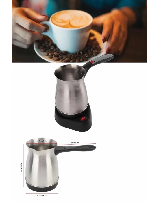 Yeni Nesil Türk Kahve Makinesi Cezvesi Siyah Gri Kablolu Pratik