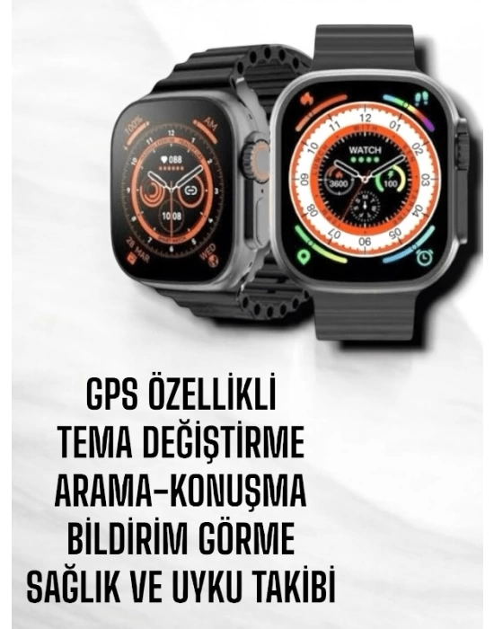 Yeni Nesil Ultra Akıllı Saat Titreşimli, Uyku & Sağlık Takibi, Çift Kordon