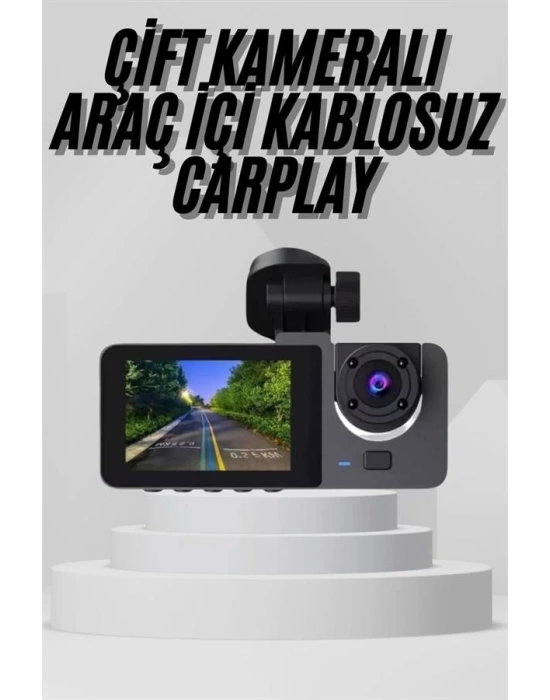 Yol Kayıt Araç Kamerası HD DVR 3 Kameralı 2.0in Ekranlı Ön İç Arka